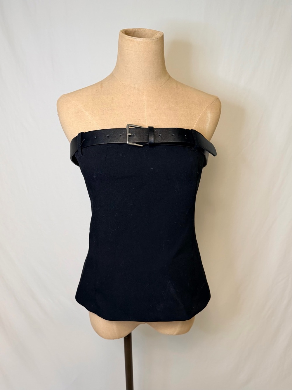 Zara Black Strapless Top with Buckle Belt